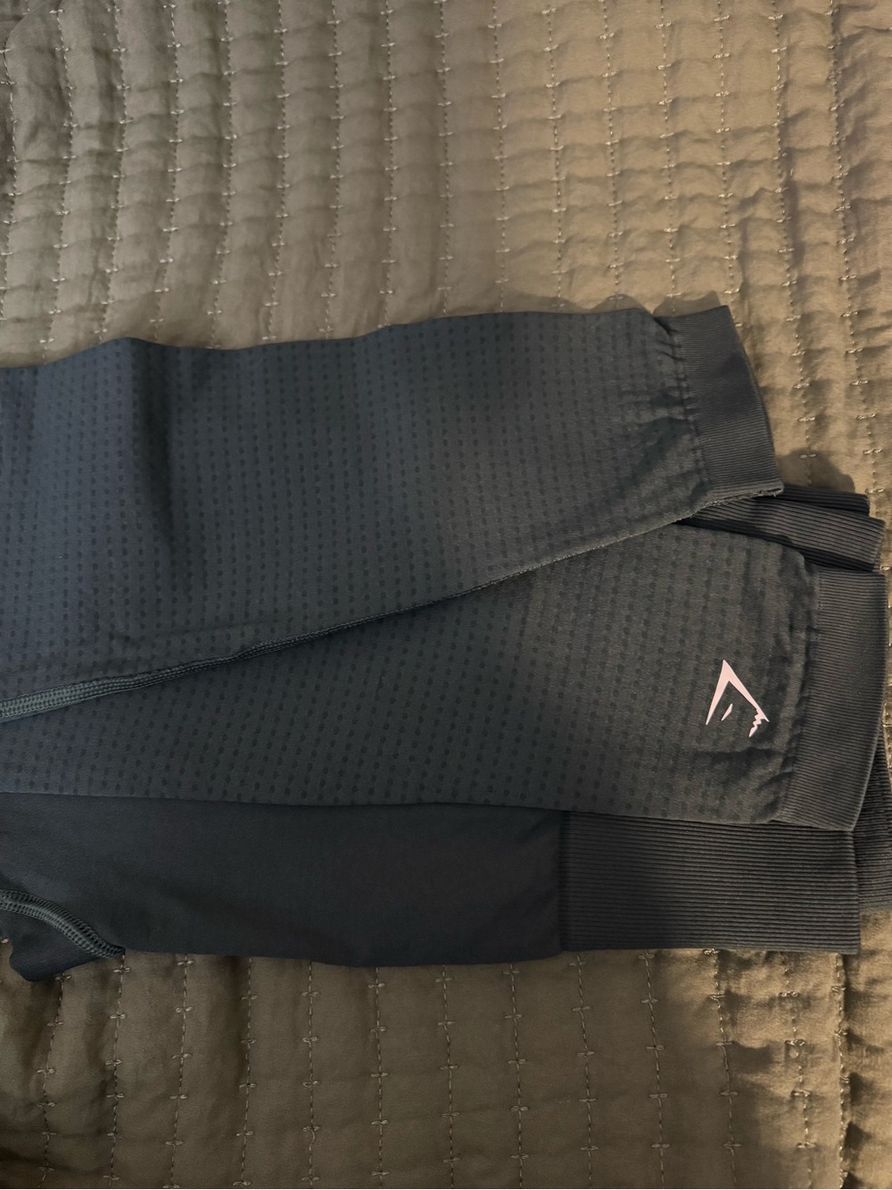 Gymshark Black Joggers with Light Pink Logo